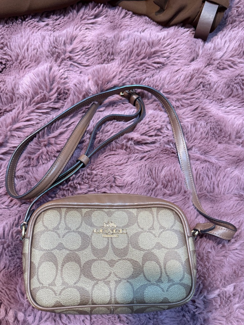 Coach Khaki/Chestnut Signature Crossbody Bag